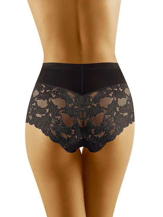 Wolbar Slimea High-waisted Women's Slip with Lace Black 45618