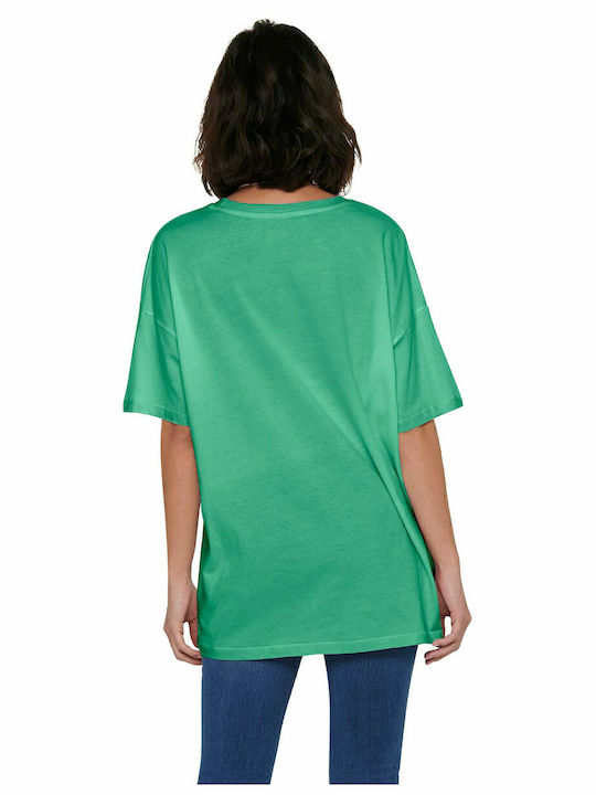 Only Γυναικείο Oversized T-shirt Winter Green