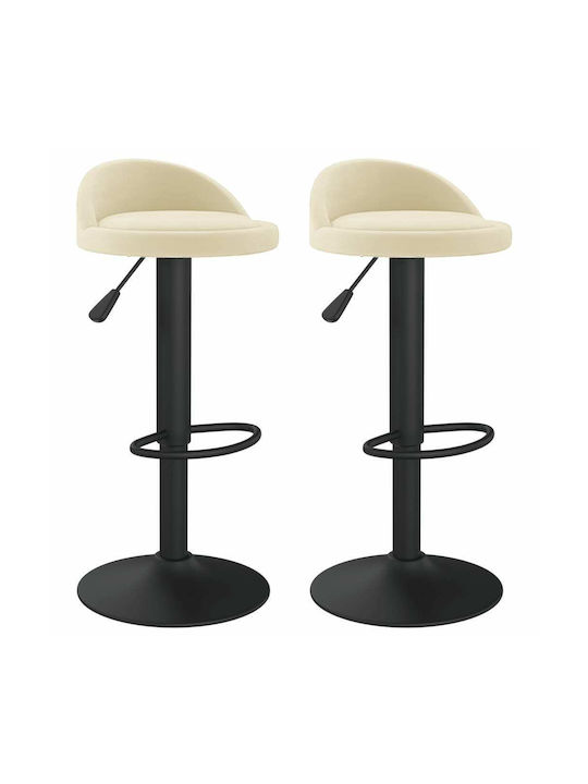 Hocker Bar mit Höhenverstellbar Cream 2Stück 36x38x72-94cm