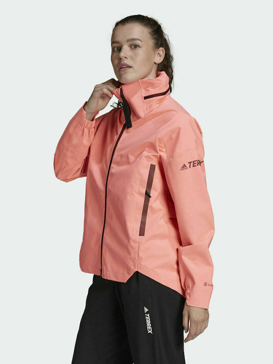 Women's Short Sports Jacket for Winter Acid Red