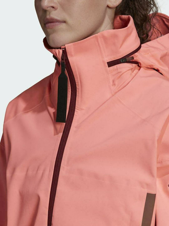 Women's Short Sports Jacket for Winter Acid Red
