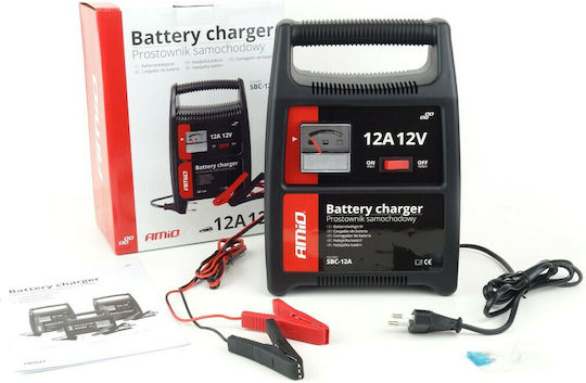 AMiO Φορτιστής Μπαταρίας Αυτοκινήτου 12V Battery Charger with Indicator 12A