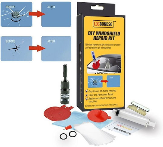 Locbondso DIY Windshield Repair Kit Επιδιόρθωσης για Τζάμια-Παρμπρίζ Αυτοκινήτου
