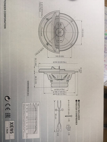 Pioneer Set Boxe Auto TS-A2013i 8" cu 80W RMS (3 căi)