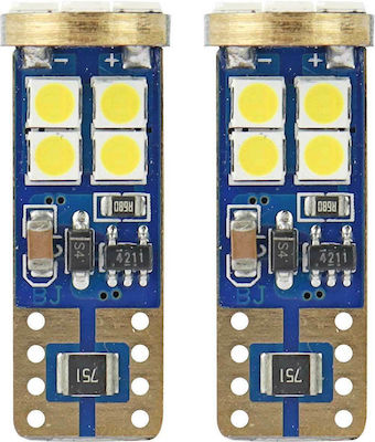 AMiO Lămpi Autoturismului T10 / W5W Canbus LED Alb 12-24V 2buc