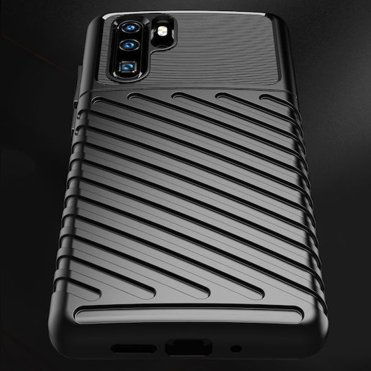 Hurtel Thunder Umschlag Rückseite Kunststoff Schwarz (Huawei P30 Pro)