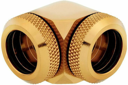 Corsair Hydro X Series XF Hardline 90° 14mm OD Fitting Twin Pack Fittings Χρυσό