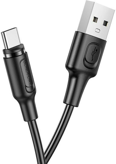 Borofone BX41 Magnetic USB 2.0 Cable USB-C male - USB-A Μαύρο 1m
