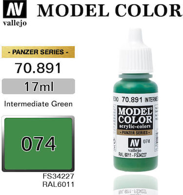 Acrylicos Vallejo Model Model Making Paint Intermediate Green 17ml 70.891