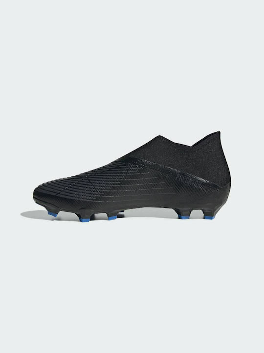 Adidas Predator Edge.3 Laceless FG Χαμηλά Ποδοσφαιρικά Παπούτσια με Τάπες Μαύρα