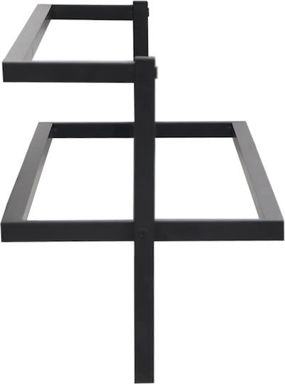 vidaXL Triple Wall-Mounted Bathroom Shelf Unit ​95x25cm Black