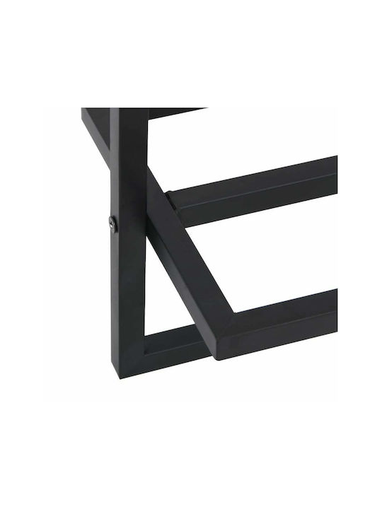 vidaXL Regal-Einheit Badezimmer Dreifach Wandmontage ​95x25cm Schwarz