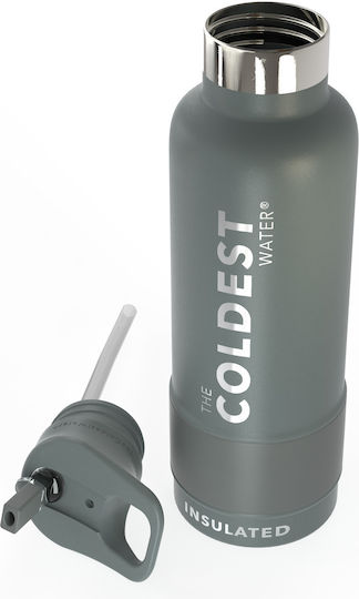 Proteas Filter Μπουκάλι Θερμός Ανοξείδωτο 621ml Γκρι με Καλαμάκι