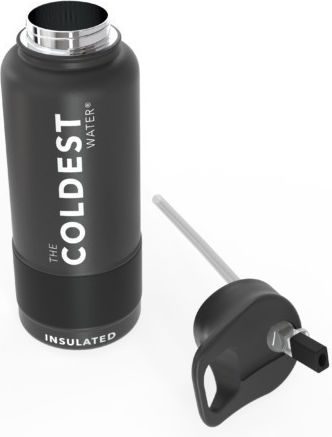 Proteas Filter Sticlă Termos Oțel inoxidabil 940ml Negru cu Pai
