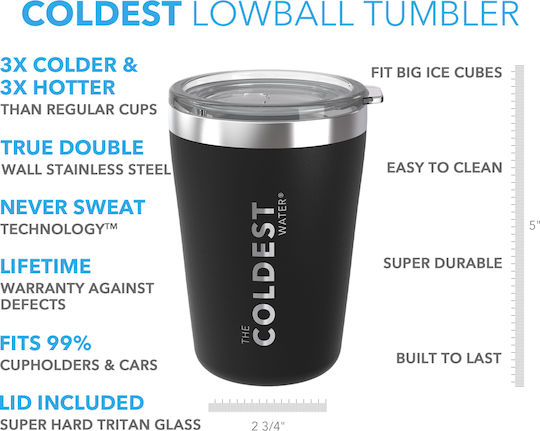 Proteas Filter Pahar Termos Oțel inoxidabil 350ml Negru