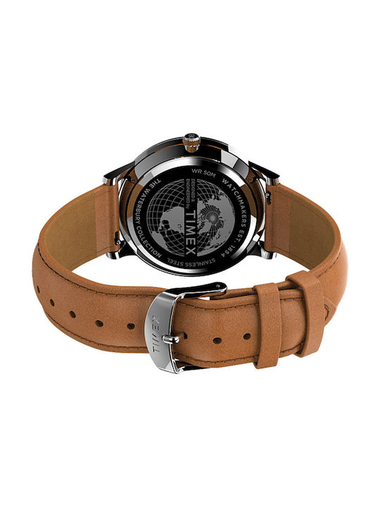Timex Waterbury Classic Men's Watch 40mm Battery with Brown Leather Strap