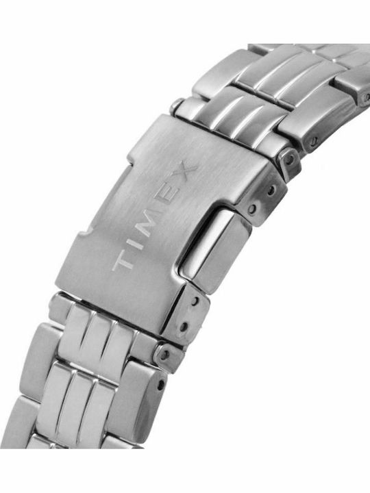 Timex Чикаго Мъжки часовник 45мм Хронограф На батерия с Сребърна Метална гривна