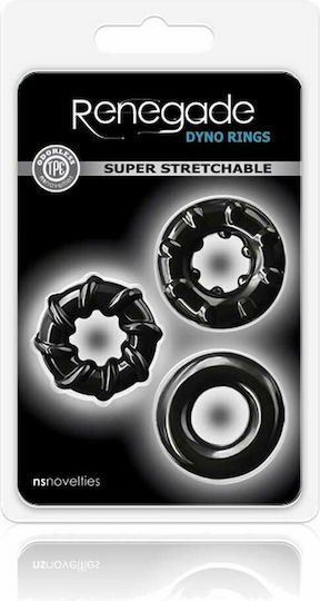 Ns Novelties Renegade Dyno Cock Rings Set Black