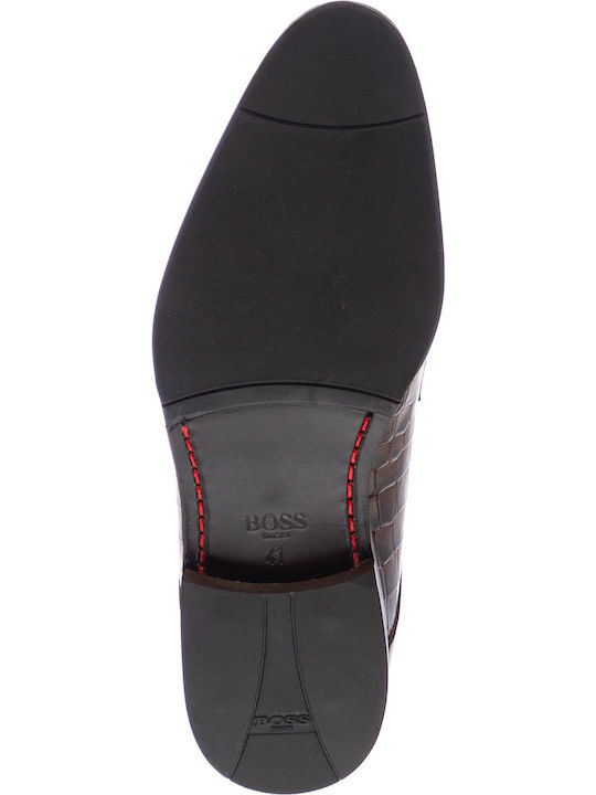 Leder Herrenschuhe Croco Brown