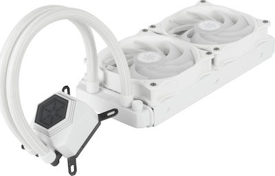 Silverstone PF240W-ARGB V2 CPU Water Cooling Dual Fan 120mm for Socket AM4/AM5/1700/1200/115x White