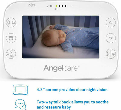 AngelCare Ασύρματη Ενδοεπικοινωνία Μωρού με Κάμερα & Οθόνη 4.3" με Αμφίδρομη Επικοινωνία