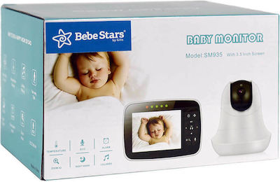 Bebe Stars Ενδοεπικοινωνία Μωρού με Κάμερα & Οθόνη 3.5" με Νανουρίσματα