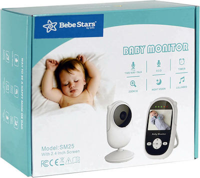 Bebe Stars Ενδοεπικοινωνία Μωρού με Κάμερα & Οθόνη 2.4" με Νανουρίσματα