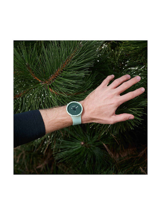 Swatch Big Bold Bioceramic Forest Watch Battery with Green Rubber Strap