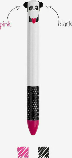 Legami Milano Click Clack Pen Ballpoint 1mm with Multicolour Ink Panda