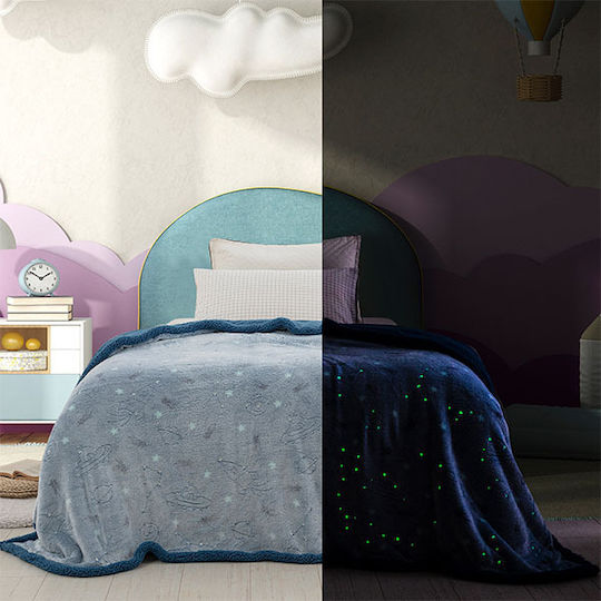 Palamaiki Pătură Catifea Spaceship Fluorescent Gri 160x220 cm