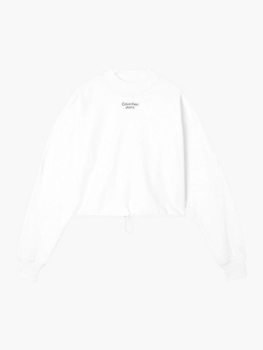 Cropped Γυναικείο Φούτερ Bright White