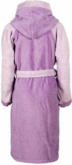 Dimcol Kids Hooded Bathrobe Happy Smile Purple
