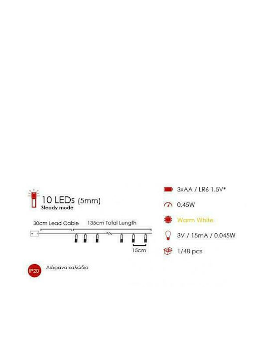 Aca Παιδική Φωτιστική Γιρλάντα Led Πλαστικό Συννεφάκια
