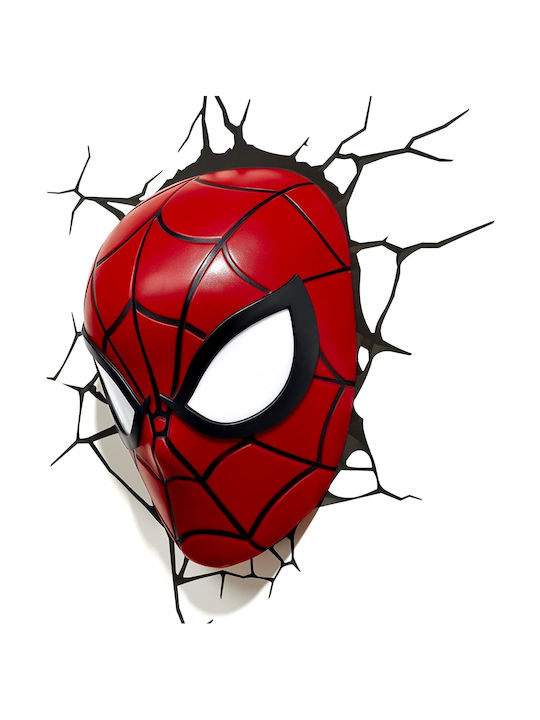3DLightFX Led Plastic Kids Wall Light Spiderman Mask