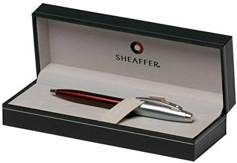 Sheaffer 100 Serie Rote Translucente Barrel Mit Gebürsteter Chromkappe Kugelschreiber