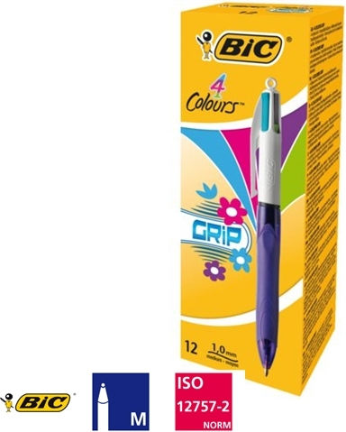 BIC 4 Colours Grip Pix Ballpoint nullmm cu cerneală Multicolor