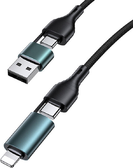 Jellico A8 Braided USB to Lightning / Type-C 1m Cable (34.912.0874)
