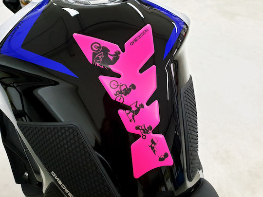 One Design Αυτοκόλλητο Προστατευτικό Ρεζερβουάρ Onedesign Biker's Evolution Fluo Ροζ