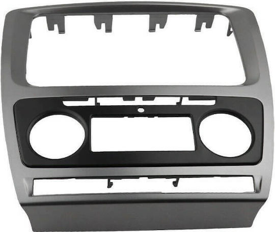 Carner DIN Fascia Panels 2 Din for Skoda Octavia 1Z 2009-2013 with automatic climate control Black/Silver