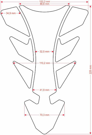 One Design Αυτοκόλλητο Προστατευτικό Ρεζερβουάρ Onedesign Yamaha Γκρι