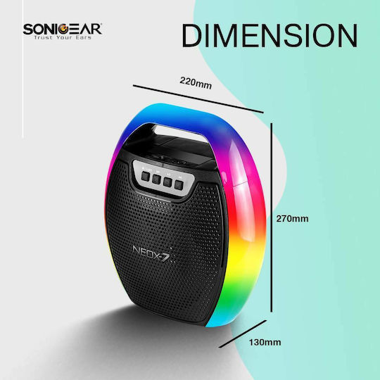 Sonic Gear NEOX7 Ηχείο Bluetooth 5W με Ραδιόφωνο και Διάρκεια Μπαταρίας έως 8 ώρες Μαύρο