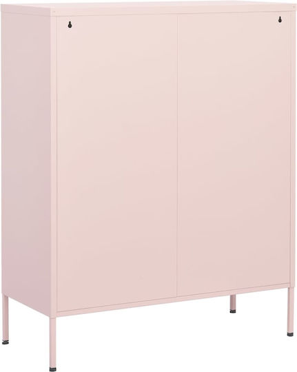 Метален Офисен Шкаф Розов 80x35x101.5см