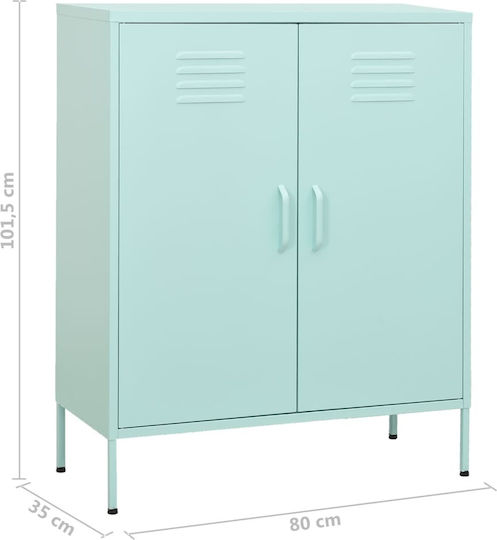 Metallisches Büroaufbewahrungsschubladenschrank Mint Grün 80x35x101,5cm