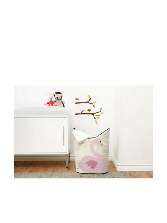 3 Sprouts Детска кошница за играчки Swan Розов 50x29x57см 1бр