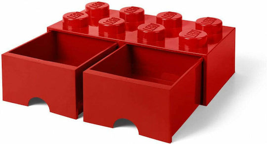 LEGO Children's Storage Box made of Plastic 8 Knobs Red 50x25x17cm 1pcs