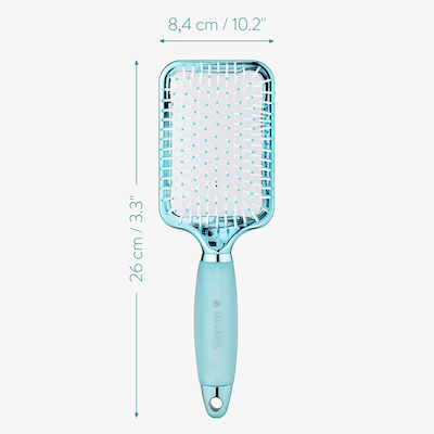 Navaris Paddle Brush Gel Handle Perie de Păr pentru Coafura Albastru 55073.01