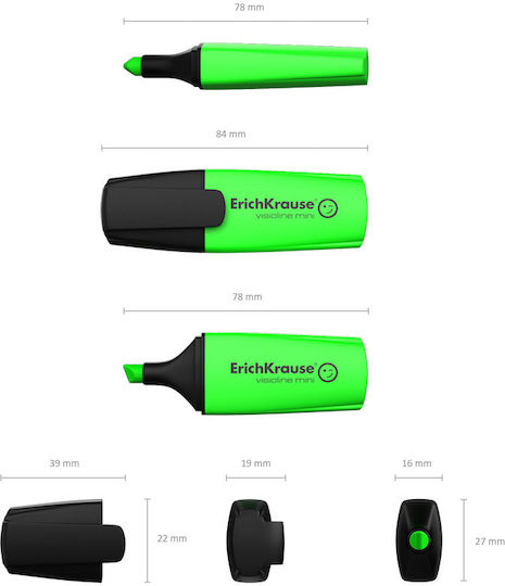 ErichKrause Visioline Mini Маркер за Подчертаване 5.2мм Зелен