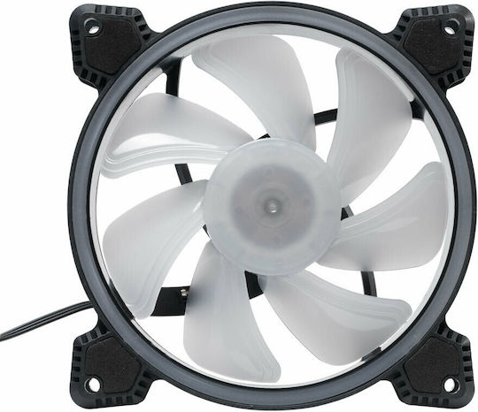 Halo Case Fan 120mm (1200rpm / 38cfm) με RGB Φωτισμό και Σύνδεση 3-Pin / 4-Pin Molex