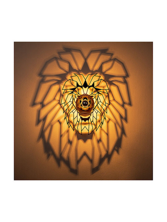Megapap Lion Μοντέρνο Φωτιστικό Τοίχου με Ντουί E27 Μαύρο 39x39x12εκ.