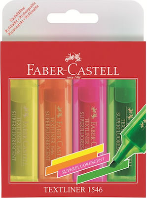 Faber-Castell Textliner 46 Μαρκαδόροι Υπογράμμισης 5mm Πολύχρωμοι 4τμχ